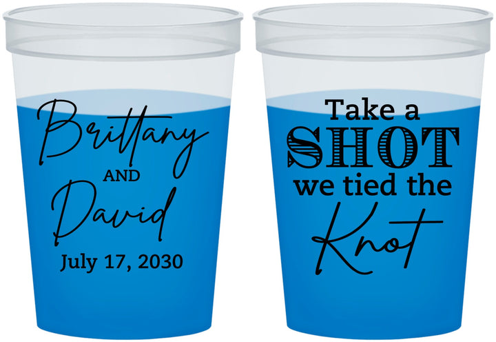 Custom Wedding 16 oz Color Changing Cups - Take A Shot We Tied The Knot | 550