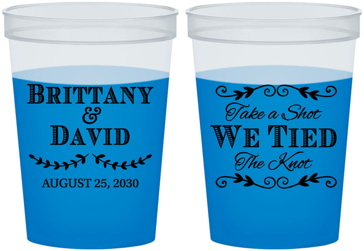 Custom Wedding 16 oz Color Changing Cups - Take A Shot We Tied The Knot | 552