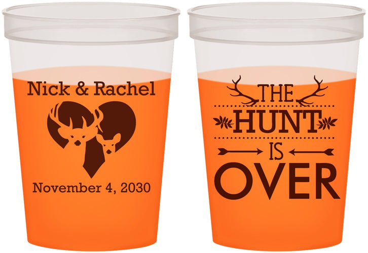 Custom Wedding 16 oz Color Changing Cups - The Hunt Is Over | 554