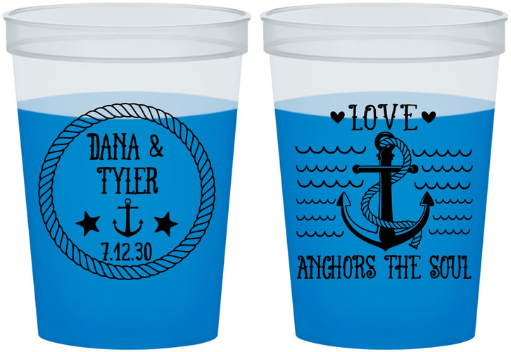 Custom Wedding 16 oz Color Changing Cups - Anchor The Soul | 558