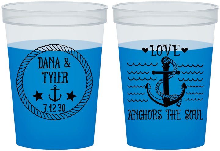 Custom Wedding 16 oz Color Changing Cups - Anchor The Soul | 558