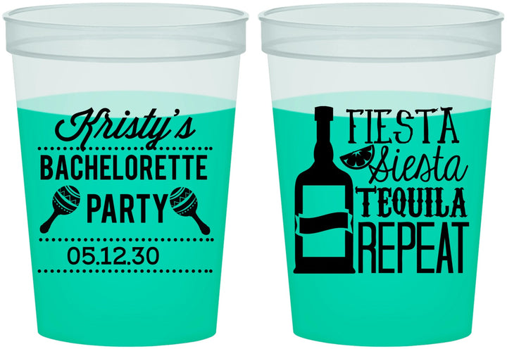 Custom Bachelorette 16 oz Color Changing Cups - Fiesta Siesta Tequila Repeat | 60002