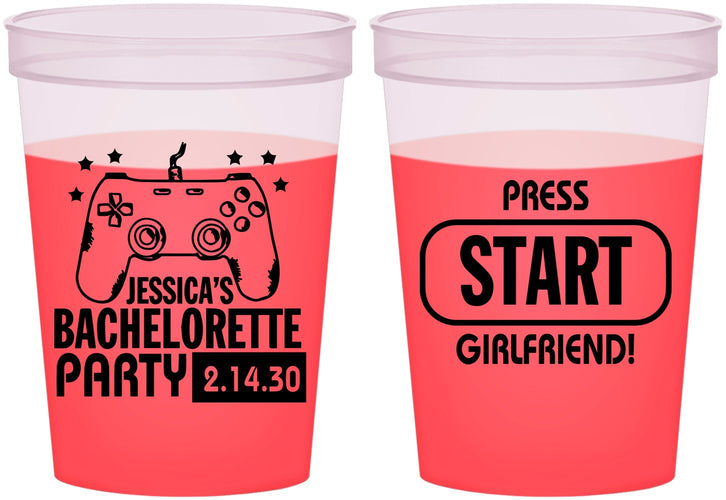 Custom Bachelorette 16 oz Color Changing Cups - Video Games | 60009
