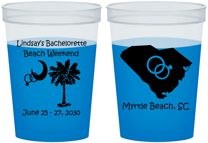 Custom Bachelorette 16 oz Color Changing Cups - South Carolina | 60012