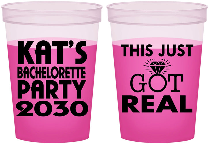 Custom Bachelorette 16 oz Color Changing Cups - This Just Got Real | 60013