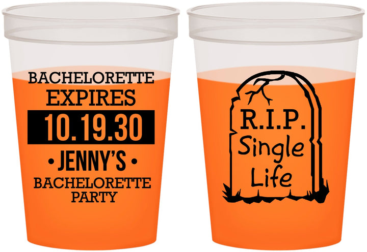 Custom Bachelorette 16 oz Color Changing Cups - Rip Single Life | 60014