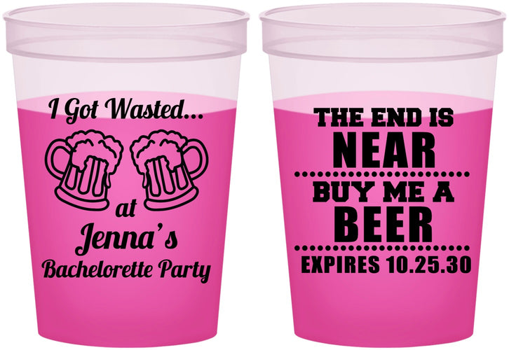 Custom Bachelorette 16 oz Color Changing Cups - I Got Wasted | 60015