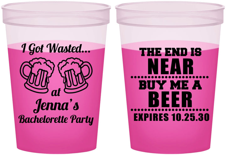 Custom Bachelorette 16 oz Color Changing Cups - I Got Wasted | 60015