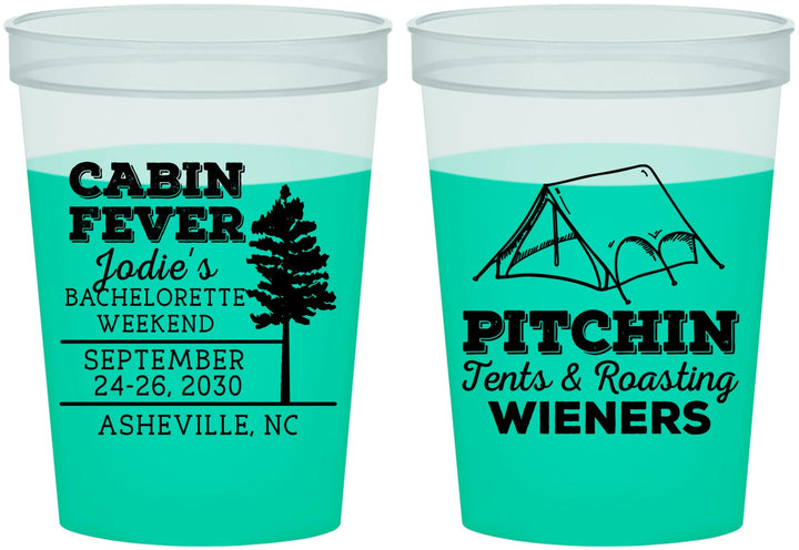 Custom Bachelorette 16 oz Color Changing Cups - Camping | 60019