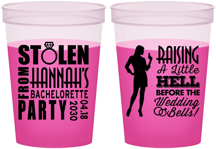 Custom Bachelorette 16 oz Color Changing Cups - Raising A Little Hell | 60020
