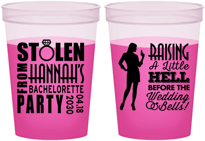 Custom Bachelorette 16 oz Color Changing Cups - Raising A Little Hell | 60020