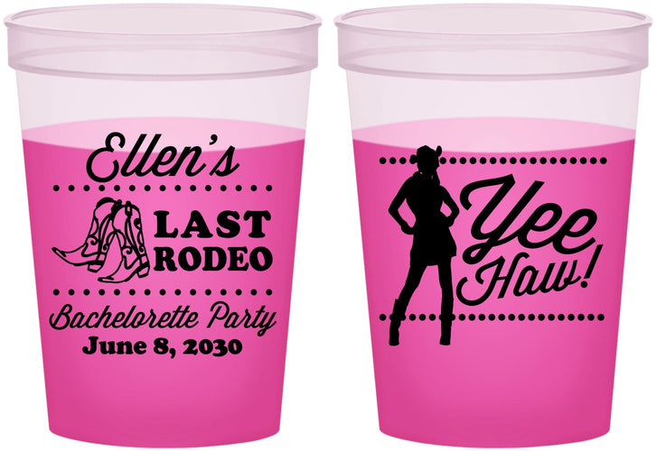 Custom Bachelorette 16 oz Color Changing Cups - Last Rodeo | 60021