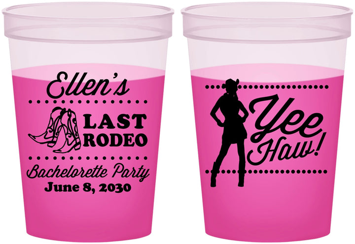 Custom Bachelorette 16 oz Color Changing Cups - Last Rodeo | 60021