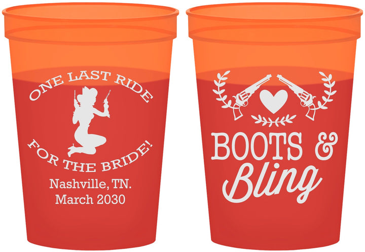 Custom Bachelorette 16 oz Color Changing Cups - One Last Ride | 60024