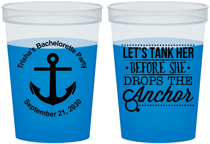 Custom Bachelorette 16 oz Color Changing Cups - Tank Her Drop Anchor | 60026