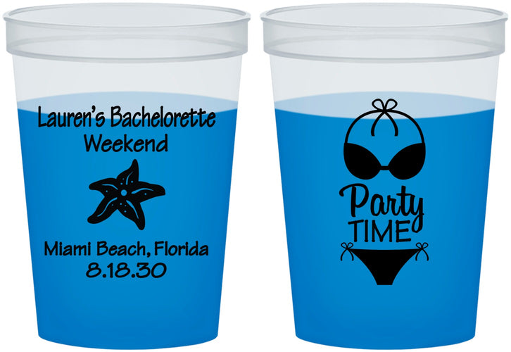 Custom Bachelorette 16 oz Color Changing Cups - Bikini | 60027
