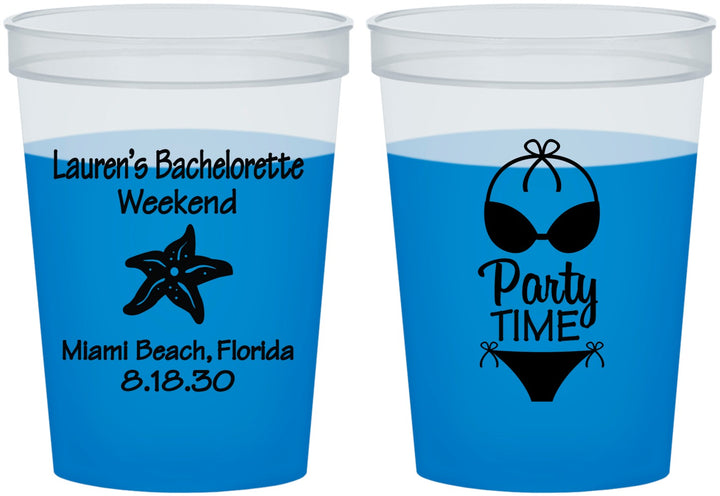 Custom Bachelorette 16 oz Color Changing Cups - Bikini | 60027