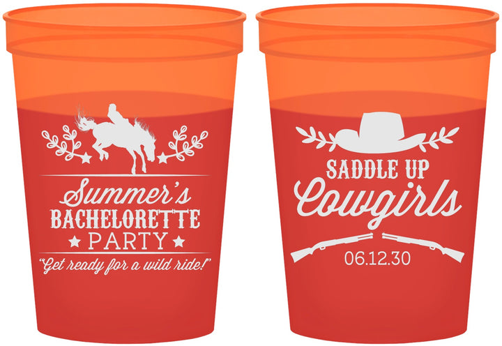 Custom Bachelorette 16 oz Color Changing Cups - Saddle Up Cowgirls | 60045