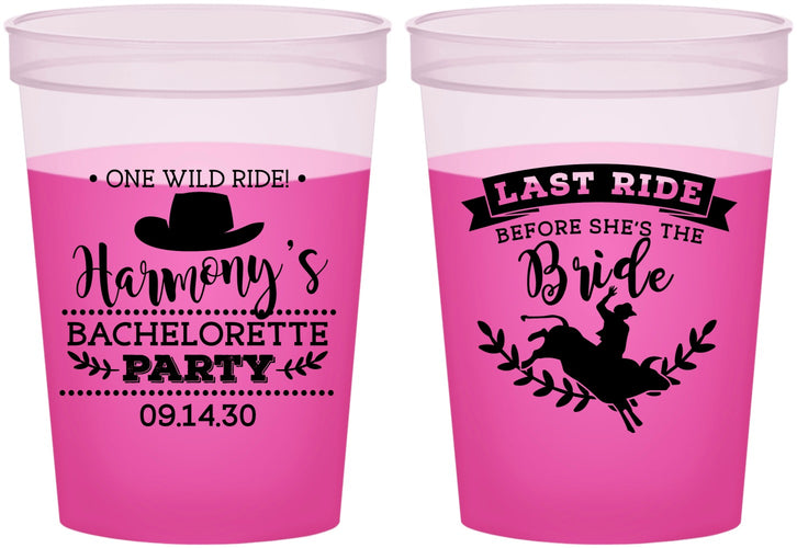 Custom Bachelorette 16 oz Color Changing Cups - Last Ride Before Bride | 60046