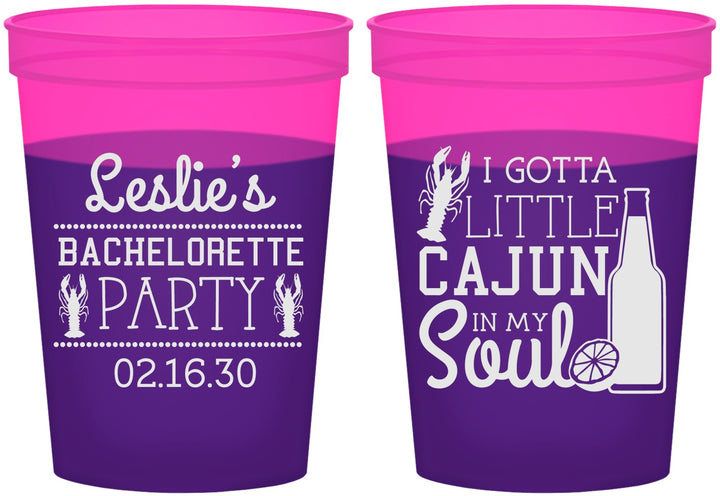 Custom Bachelorette 16 oz Color Changing Cups - Little Cajun In My Soul | 60058