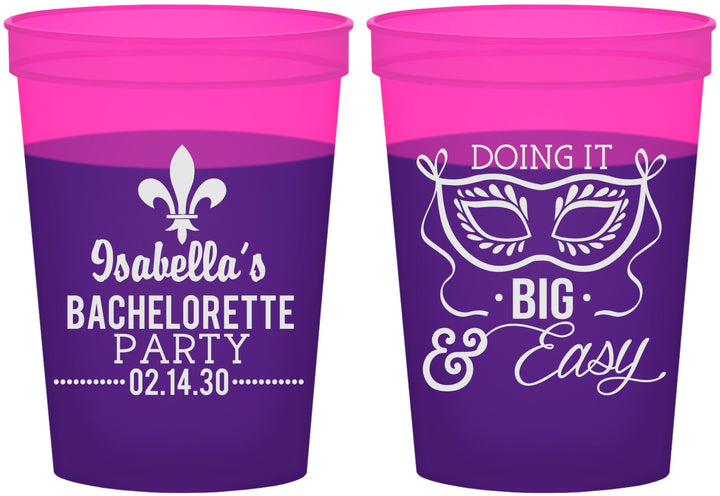 Custom Bachelorette 16 oz Color Changing Cups - Mardi Gras | 60059