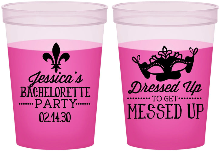 Custom Bachelorette 16 oz Color Changing Cups - Mardi Gras | 60061