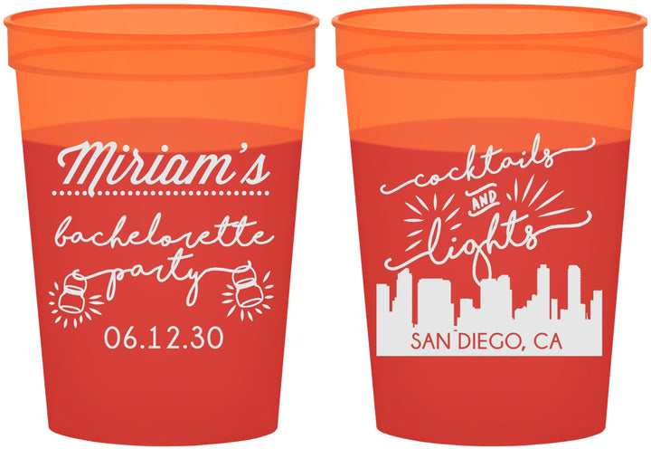 Custom Bachelorette 16 oz Color Changing Cups - San Diego | 60067