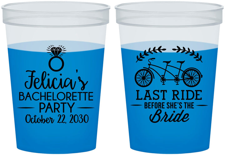 Custom Bachelorette 16 oz Color Changing Cups - Last Ride Before Bride | 60073