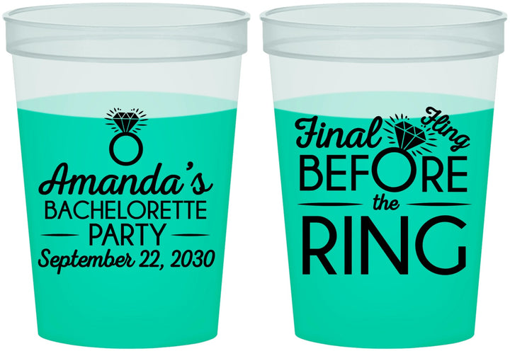 Custom Bachelorette 16 oz Color Changing Cups - Final Fling Before The Ring | 60074