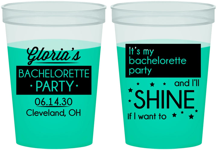 Custom Bachelorette 16 oz Color Changing Cups - Shine | 60080