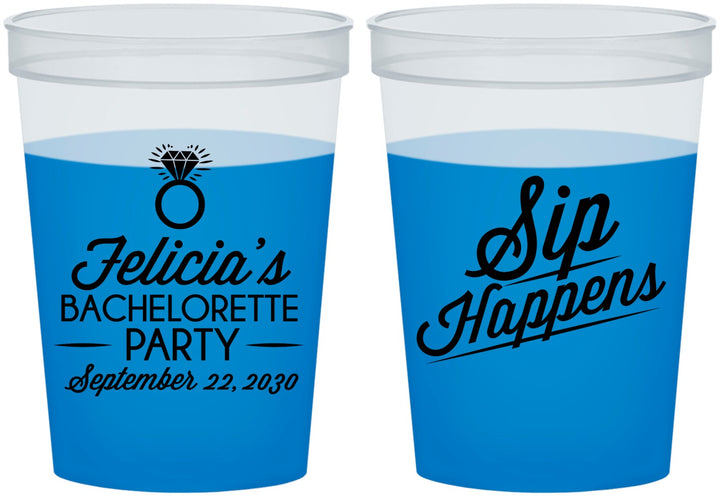 Custom Bachelorette 16 oz Color Changing Cups - Sip Happens | 60081