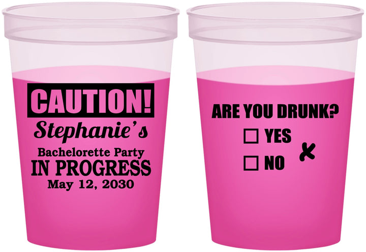 Custom Bachelorette 16 oz Color Changing Cups - Drunk Yes Or No | 60083