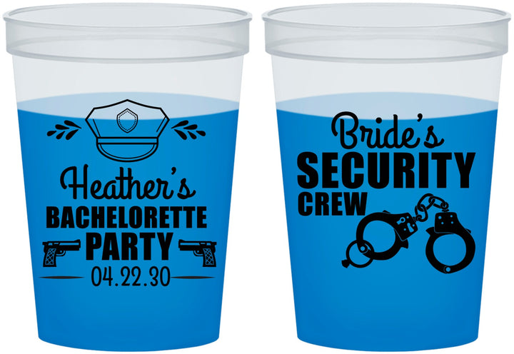 Custom Bachelorette 16 oz Color Changing Cups - Police Security Crew | 60091
