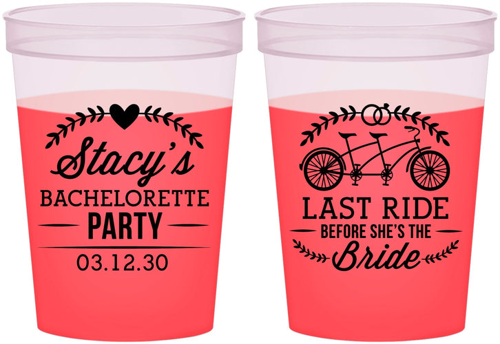 Custom Bachelorette 16 oz Color Changing Cups - Last Ride Before Bride | 60093