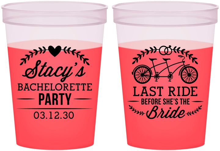 Custom Bachelorette 16 oz Color Changing Cups - Last Ride Before Bride | 60093