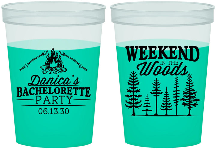 Custom Bachelorette 16 oz Color Changing Cups - Camping | 60094