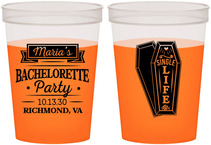Custom Bachelorette 16 oz Color Changing Cups - Rip Single Life | 60095