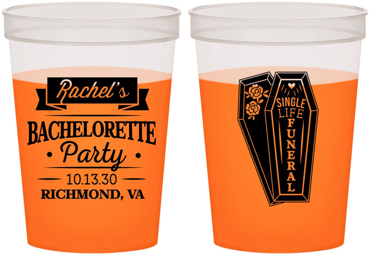 Custom Bachelorette 16 oz Color Changing Cups - Rip Single Life | 60096