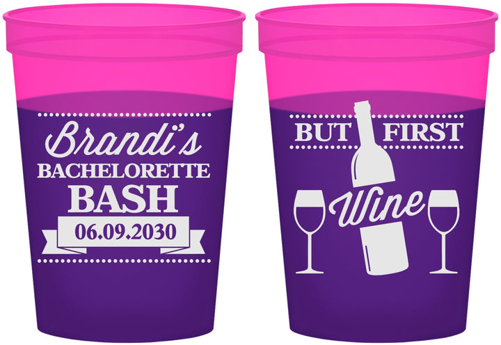 Custom Bachelorette 16 oz Color Changing Cups - Wine | 60099