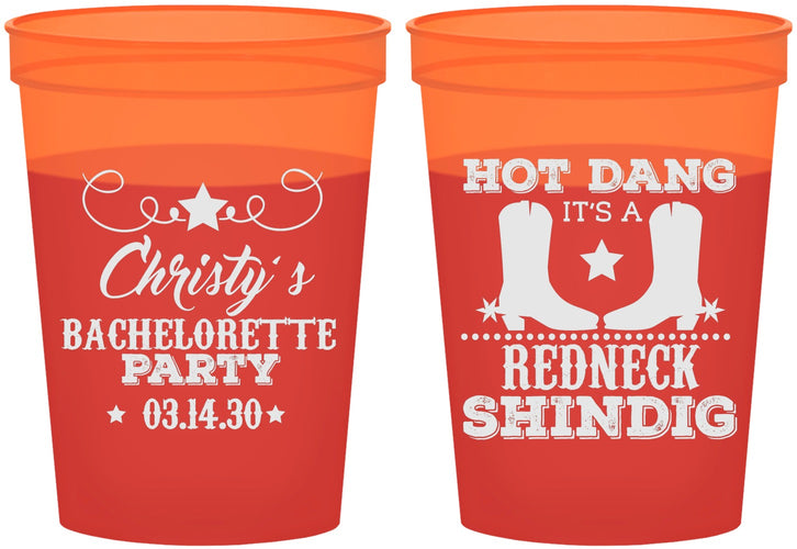 Custom Bachelorette 16 oz Color Changing Cups - Redneck Shindig | 60100