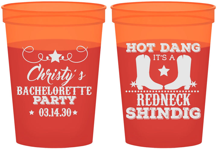 Custom Bachelorette 16 oz Color Changing Cups - Redneck Shindig | 60100