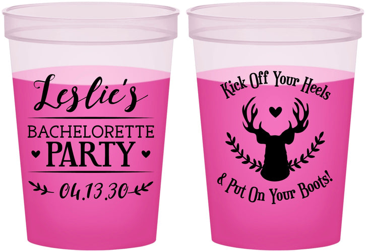 Custom Bachelorette 16 oz Color Changing Cups - Deer Heels Boots | 60102