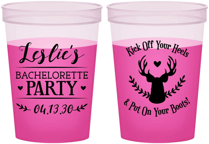 Custom Bachelorette 16 oz Color Changing Cups - Deer Heels Boots | 60102