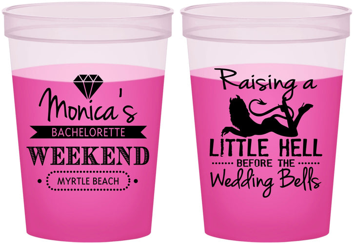 Custom Bachelorette 16 oz Color Changing Cups - Raising A Little Hell | 60103