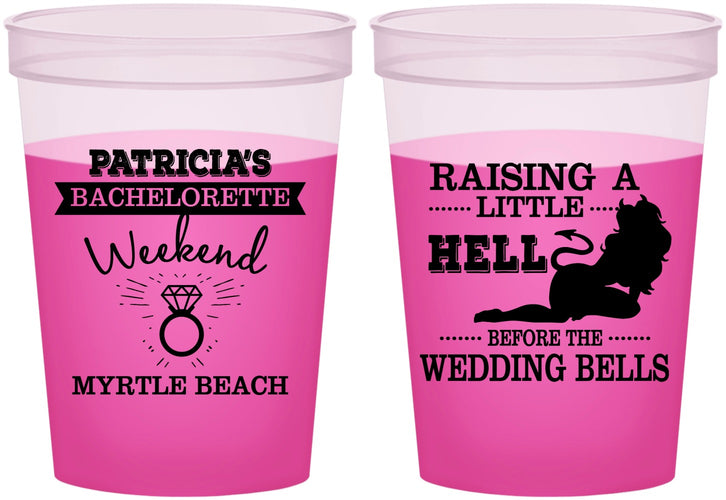Custom Bachelorette 16 oz Color Changing Cups - Raising A Little Hell | 60104