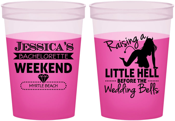 Custom Bachelorette 16 oz Color Changing Cups - Raising A Little Hell | 60105