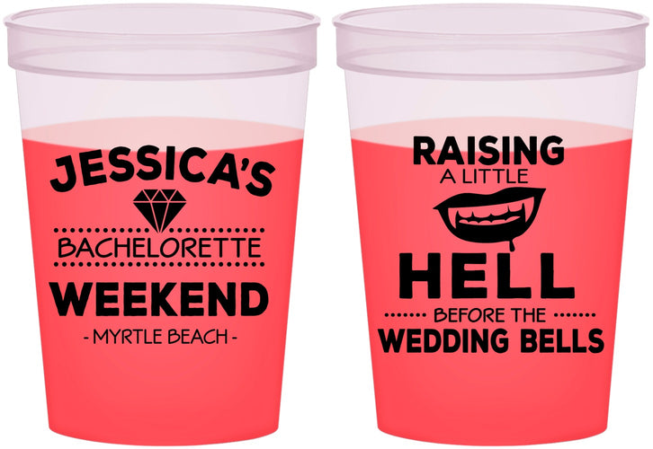 Custom Bachelorette 16 oz Color Changing Cups - Raising A Little Hell | 60106