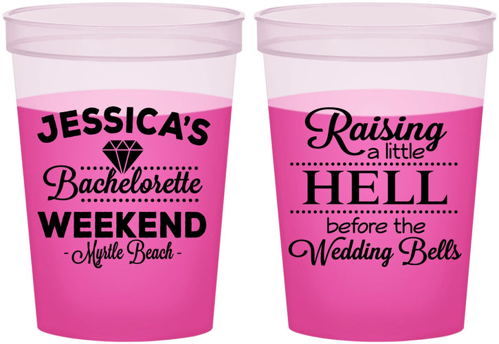 Custom Bachelorette 16 oz Color Changing Cups - Raising A Little Hell | 60107