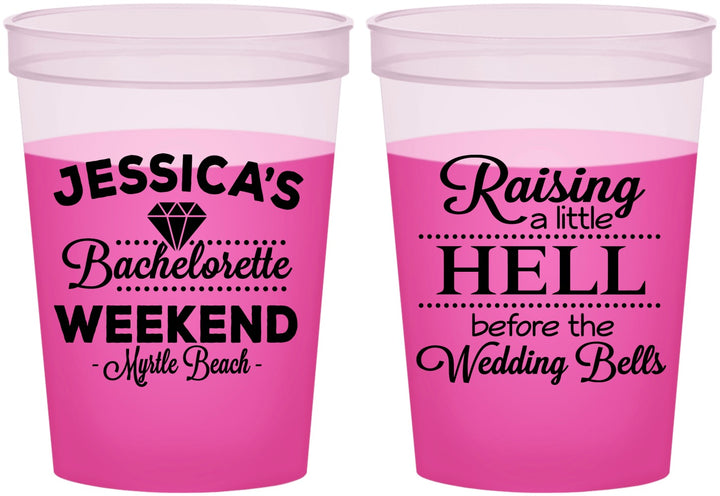 Custom Bachelorette 16 oz Color Changing Cups - Raising A Little Hell | 60107