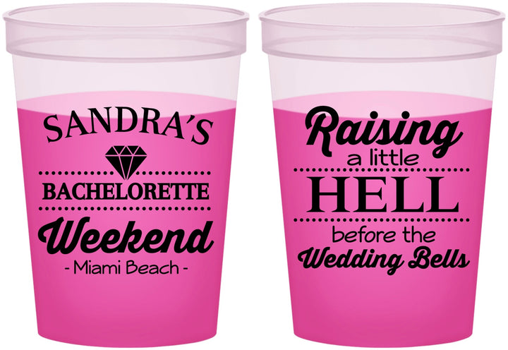 Custom Bachelorette 16 oz Color Changing Cups - Raising A Little Hell | 60108